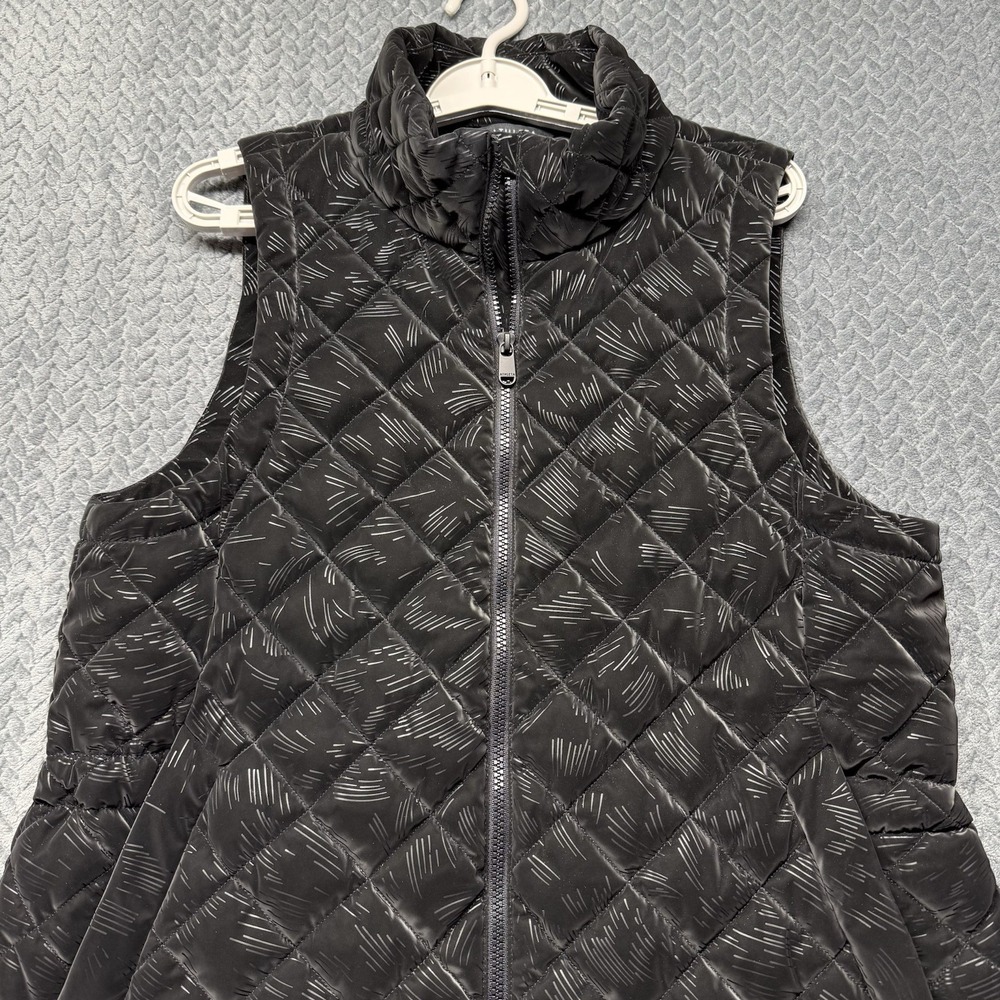 Athleta Puffer Vest‎ Women's  Large Whisper Featherless Quilted Black